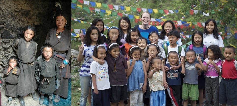 Lama Tenzin Choegyal with children of the C.E.D. Institute